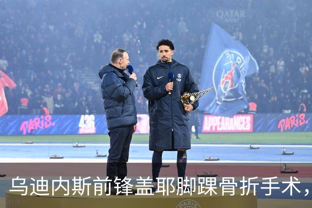 乌迪内斯前锋盖耶脚踝骨折手术，缺阵至2027年